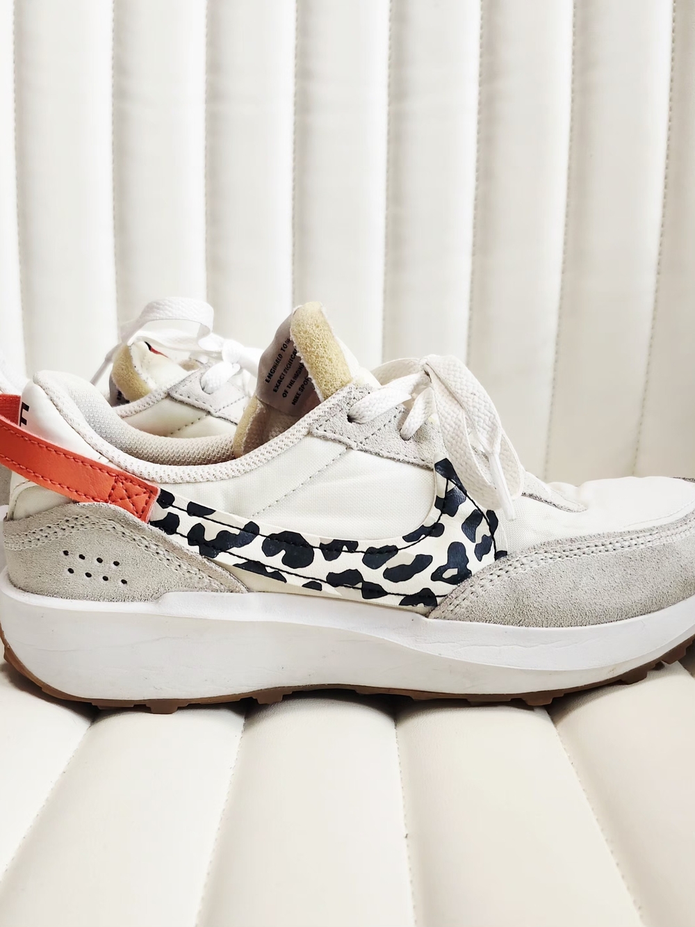 Nike Waffle Debut Women’s White Leopard Trainer - Picture 5 of 16